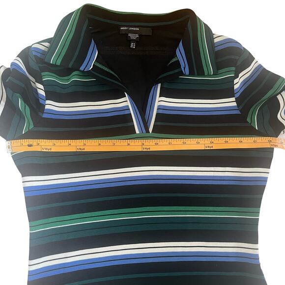 NWT Maggy London Women's Long‎ Sleeve Striped Midi with Asymmetrical Hem Size 8 - Picture 7 of 8